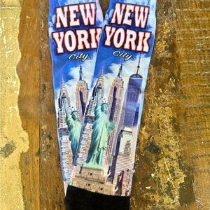 New York City Landmark Graphic Socks - Blue & Green